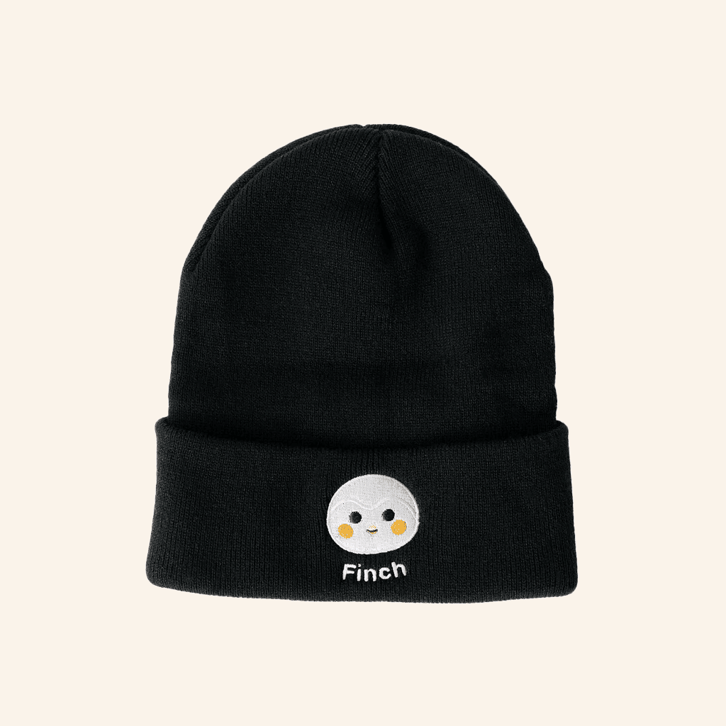 Finch Merch Black Embroidered Beanie Gifts For Girlfriends - Lilybirchmarket