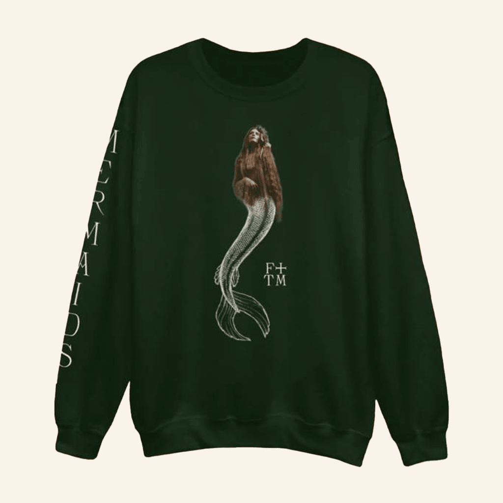 Florence And The Machine Merch Mermaids Neck In Green Sweatshirt Friends Gifts - Lilybirchmarket