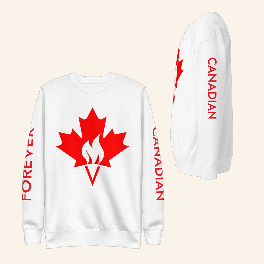 Forever Canadian Merch Forever Canadian Flame Crewneck Sweatshirt Gifts For Husband - Lilybirchmarket