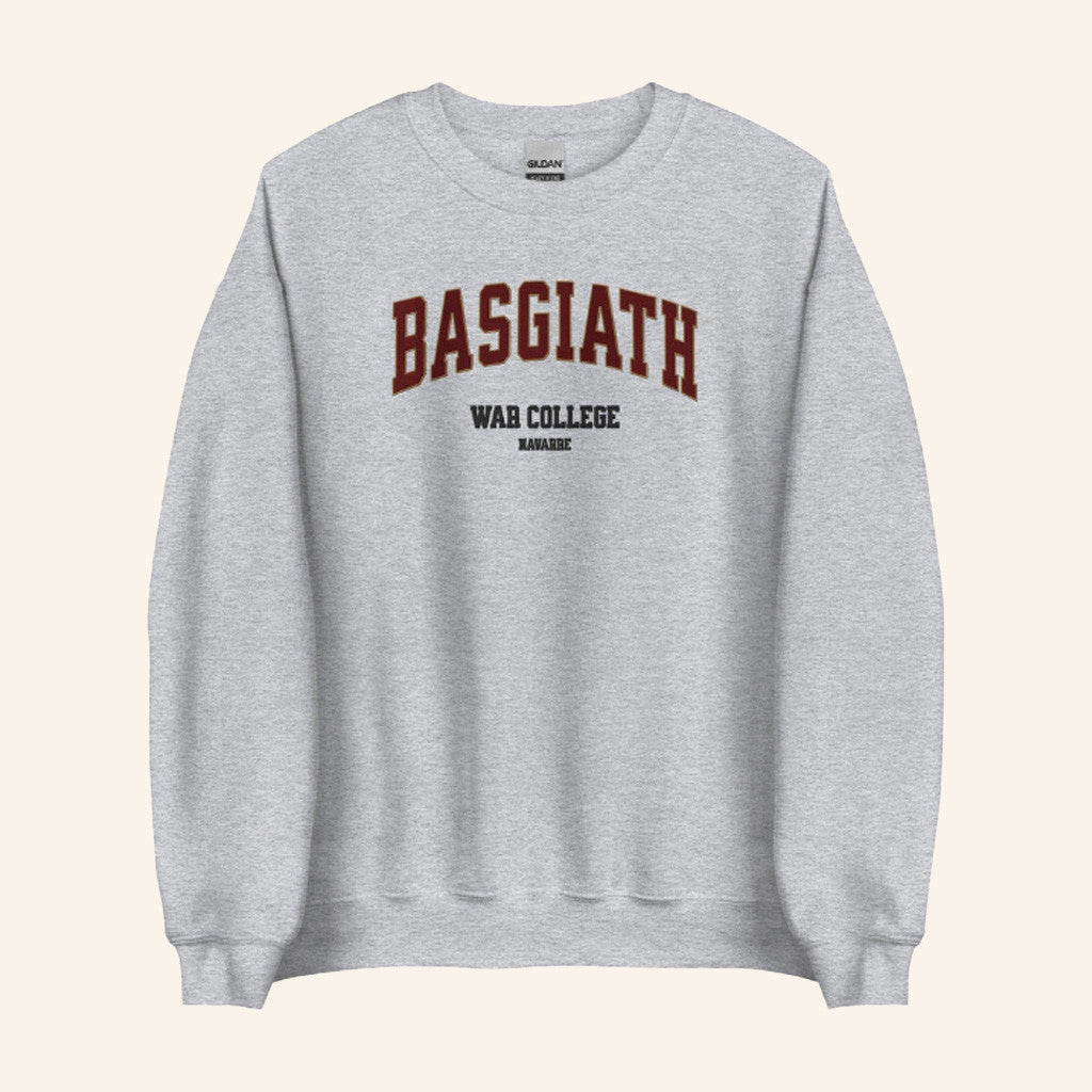Fourth Wing Merch Basgiath War College Embroidered Sweatshirt Gifts For Him - Lilybirchmarket
