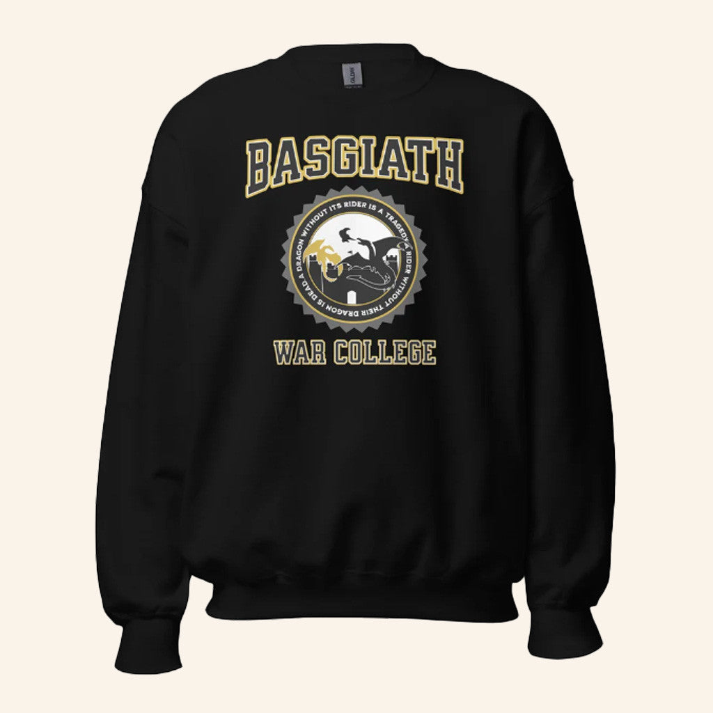 Fourth Wing Merch Basgiath War College Sweatshirt Black Best Birthday Gift For Him - Lilybirchmarket