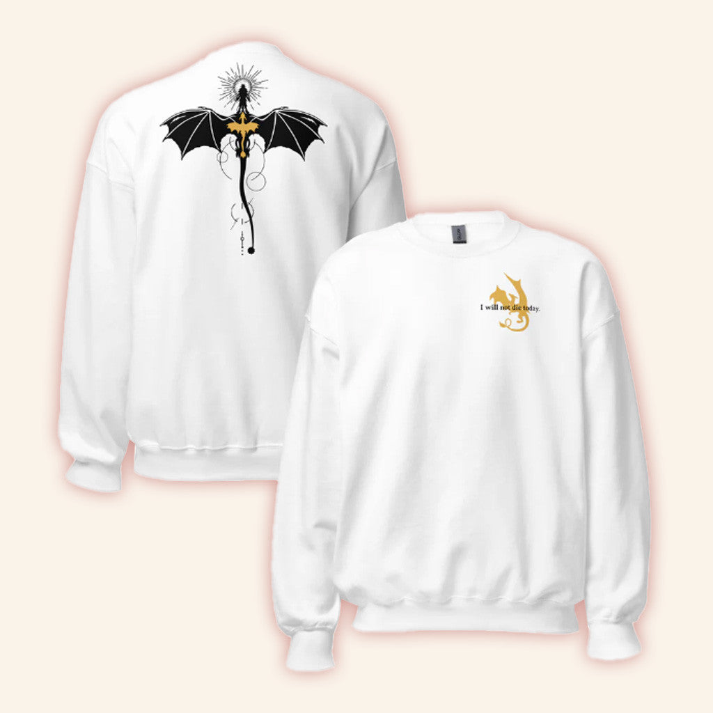 Fourth Wing Merch Violet Sorrengail Dragon Relic Sweatshirt White Best Gifts For Him - Lilybirchmarket