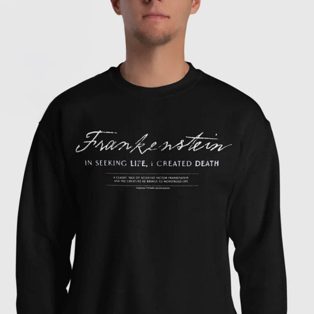 Frankenstein In Seeking Life I Created Death Sweatshirt Best Gifts For Husband - Lilybirchmarket