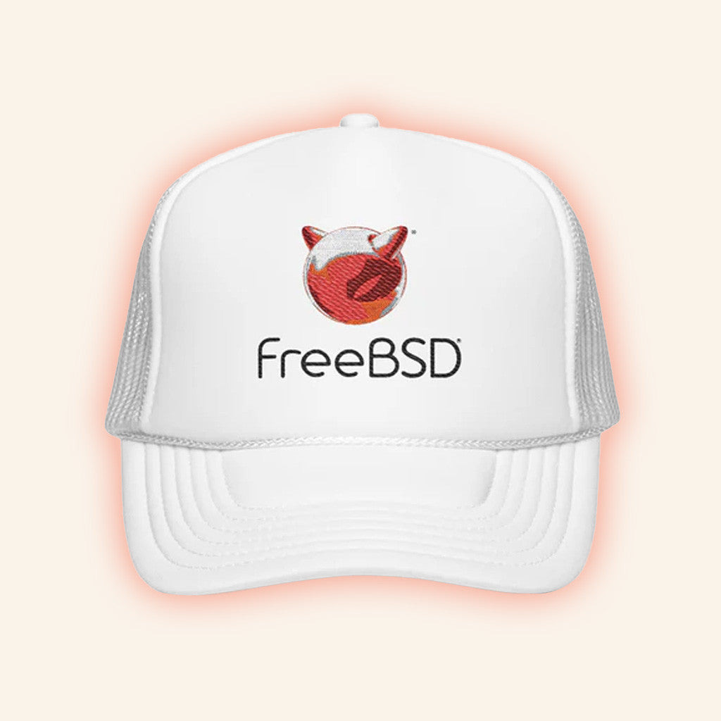 Freebsd Foam Trucker Hat Embroidered Birthday Present For Wife - Lilybirchmarket