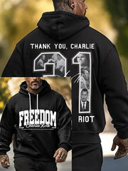 Freedom Charlie Kirk Signed Hoodie Thank You Charlie 31 A True Patriot Tribute Gifts - Lilybirchmarket