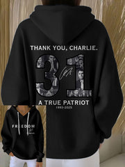 Freedom Charlie Kirk Signed Hoodie Thank You Charlie 31 Years A True Patriot Apparel Gifts - Lilybirchmarket
