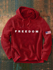 Freedom Charlie Kirk Waffle Hoodie Red Charlie Kirk Tribute Clothing Gifts Ideas - Lilybirchmarket