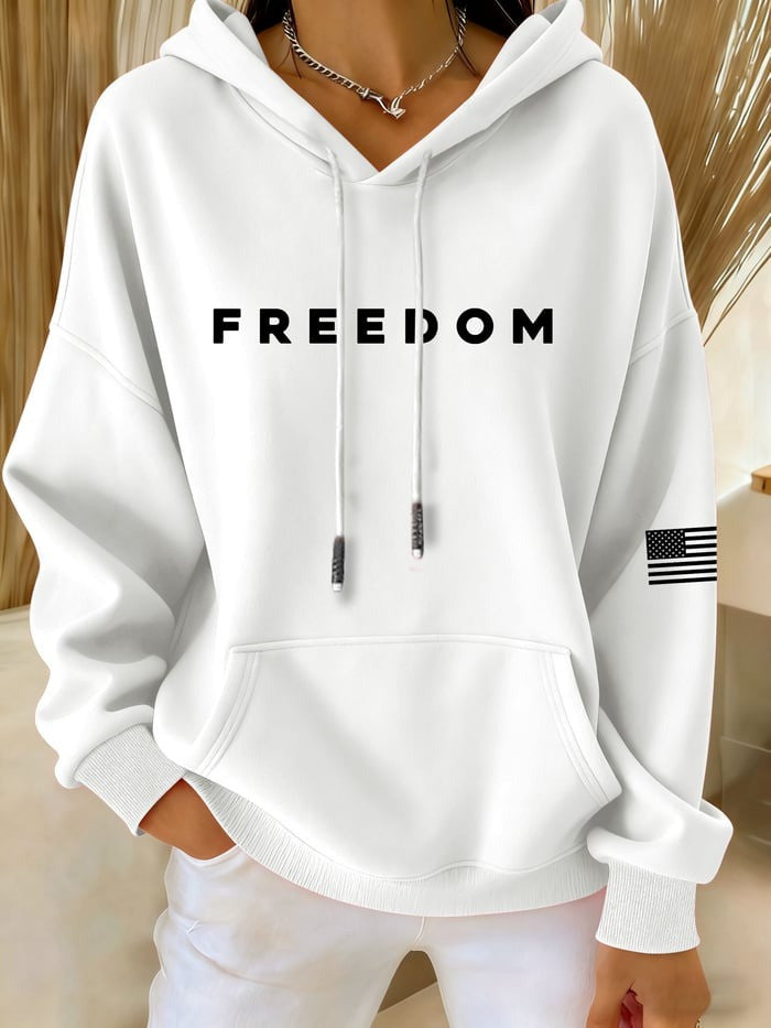 Freedom Charlie Kirk White Hoodie Clothes Charlie Kirk Memorial Merch Store Gifts For Her - Lilybirchmarket