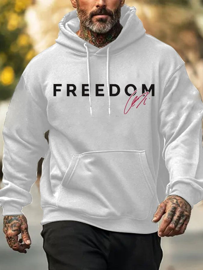 Freedom Charlie Kirk White Hoodie Signature Signed Turning Point USA Charlie Kirk Clothing - Lilybirchmarket