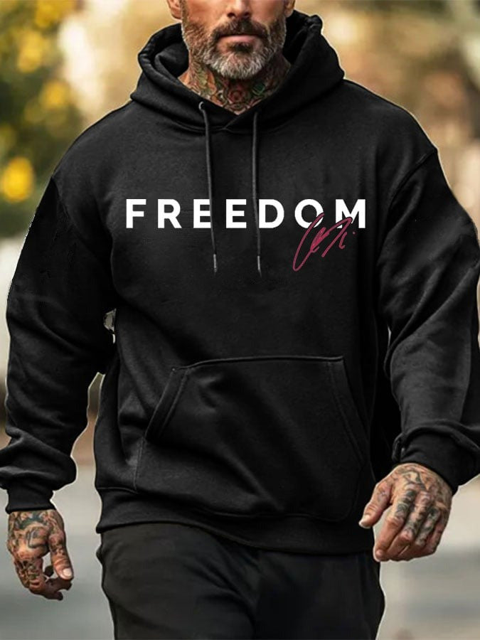 Freedom Charlie Kirk White Hoodie Signature Signed Turning Point USA Charlie Kirk Clothing - Lilybirchmarket