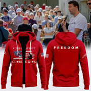 Freedom Charlie Kirk Zip Hoodie R.I.P Rest In Peace Charlie Kirk Memorial Clothing Gifts - Lilybirchmarket