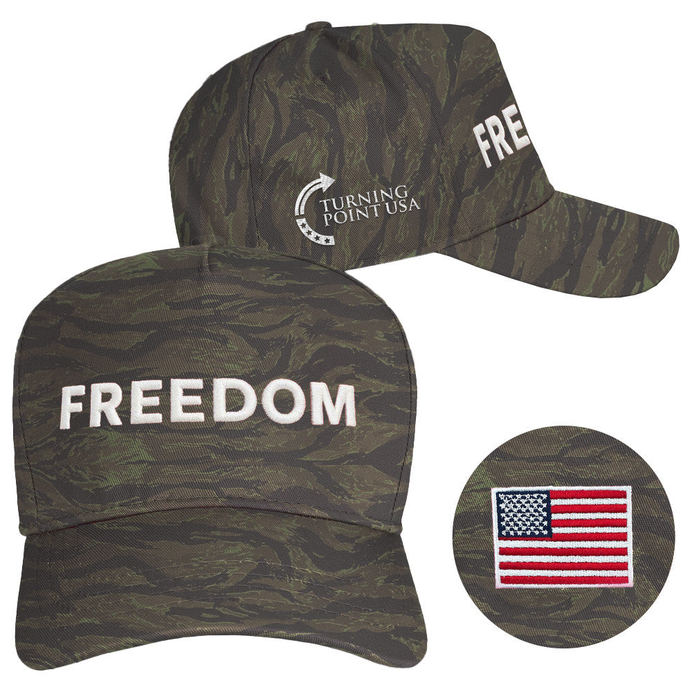 Freedom Hat Charlie Kirk Hat Camo Embroidered Turning Point USA Merch Charlie Kirk Merch Store - Lilybirchmarket