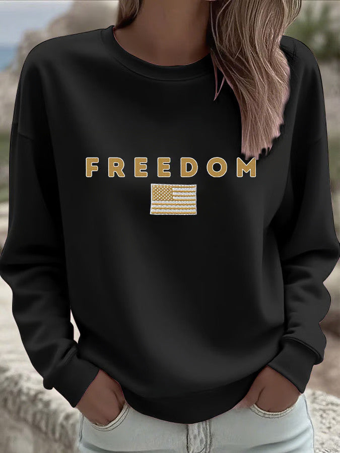 Freedom Sweatshirt Black Charlie Kirk Shooters Clothing Patriotic Gifts For Her - Lilybirchmarket