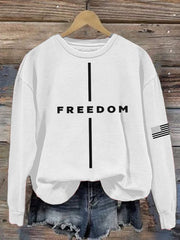 Freedom Sweatshirt Charlie Kirk Sweatshirt White Patriotic Clothing Charlie Kirk Merchandise - Lilybirchmarket