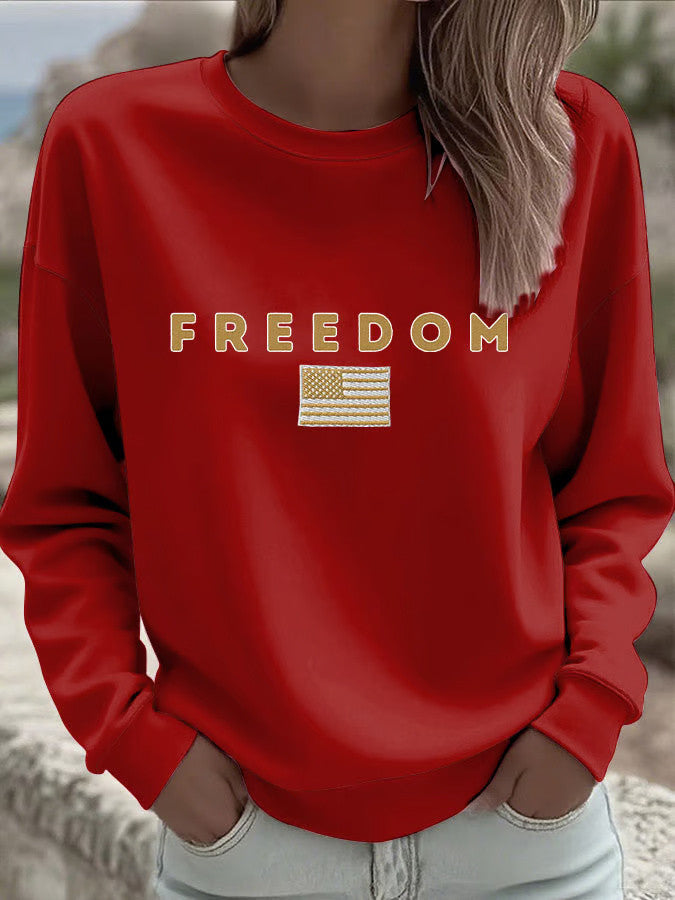 Freedom Sweatshirt Red Charlie Kirk Shooters Sweatshirt Patriotic Clothing Gifts For Mom - Lilybirchmarket