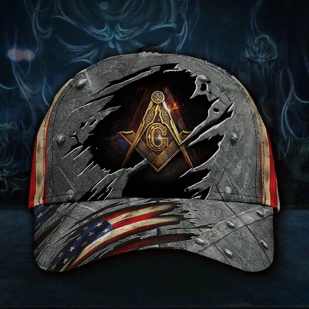 Freemason Hat 3D Print American Flag Cap Vintage Old Retro Unique Masonic Hat Men's - Lilybirchmarket