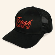 Fresh Western Hat Black And Sunset Embroidered Trucker Hat Gifts For Husband - Lilybirchmarket