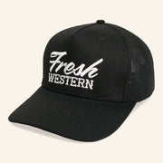 Fresh Western Hat Black And White Embroidered Trucker Hat Gifts For Dudes - Lilybirchmarket