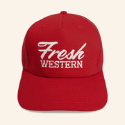 Fresh Western Hat Embroidered Red And White Trucker Hat Present For Husband - Lilybirchmarket