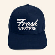 Fresh Western Hat Embroidered White And Navy Trucker Hat Gifts For Dad - Lilybirchmarket