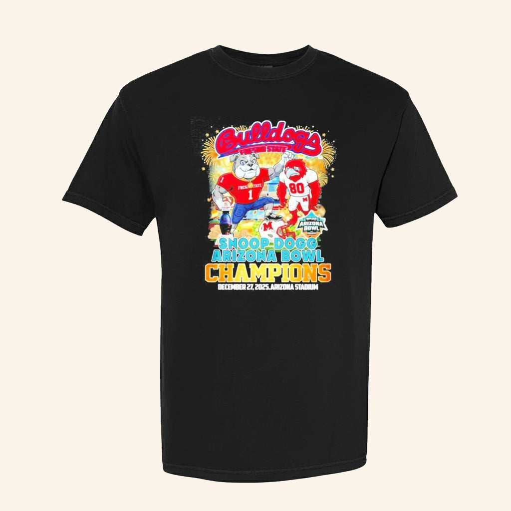 Fresno State Football Merch 2025 Snoop Dogg Arizona Bowl Champions Mascot T-Shirt Fan Gifts - Lily Birch Market