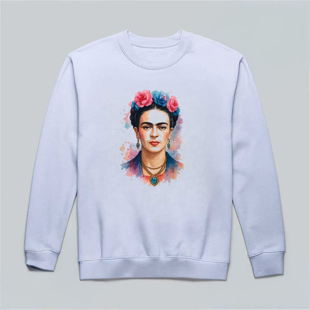 Frida Kahlo Floral Portrait Art Sweatshirt Frida Kahlo Merch Gift Ideas For Friends - Lilybirchmarket