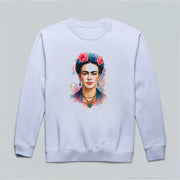 Frida Kahlo Floral Portrait Art Sweatshirt Frida Kahlo Merch Gift Ideas For Friends - Lilybirchmarket