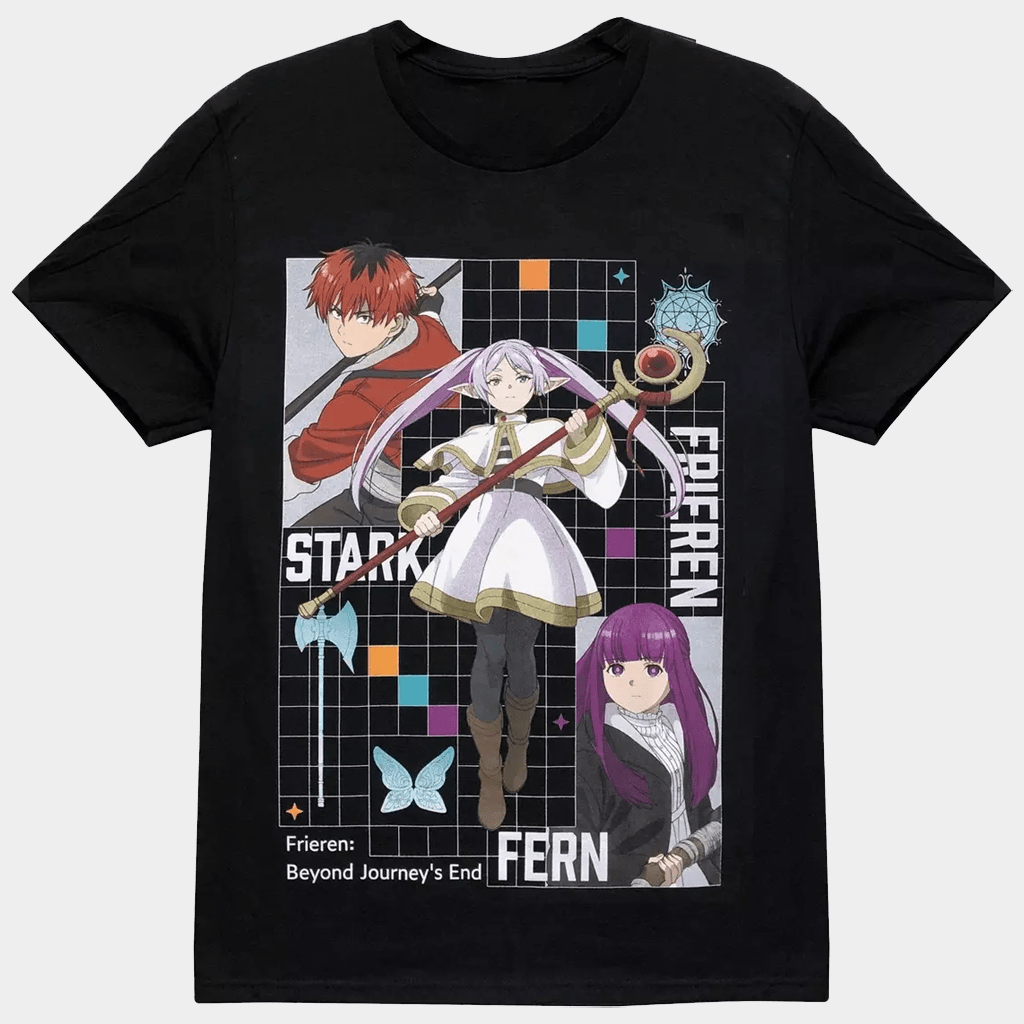 Frieren Merch Frieren Beyond Journey's End Grid Trio T-Shirt Gifts For Best Friends - Lily Birch Market