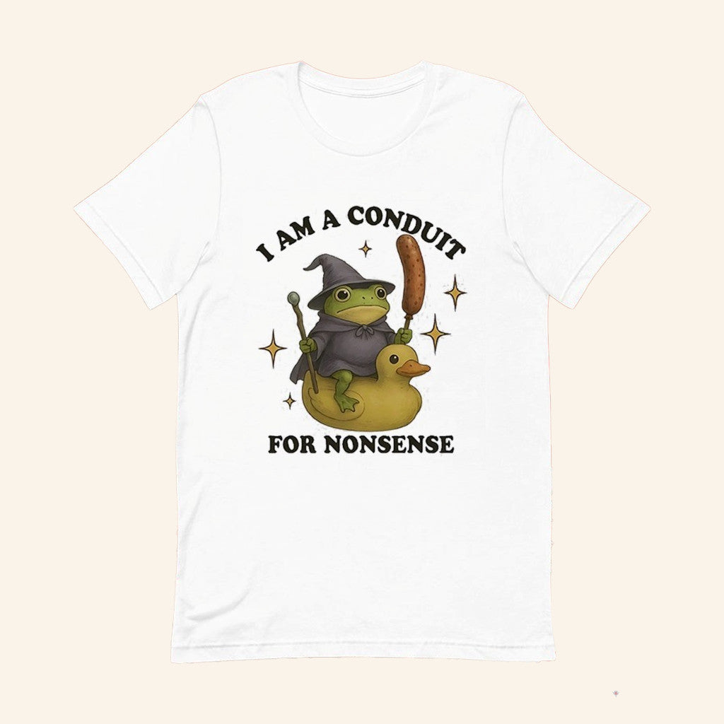 Frog I Am A Conduit For Nonsense T-Shirt Funny Frog Wizard Shirt Gag Gifts For Friends - Lily Birch Market