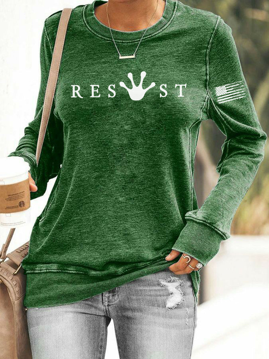 Frog Resist Sweatshirt No Kings 8647 Sweatshirt Portland Frog Merch Gifts For Girlfriend - Lilybirchmarket