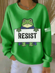 Frog Resist Sweatshirt NoKings Sweatshirt Portland Frog Merch Gifts For Mother - Lilybirchmarket