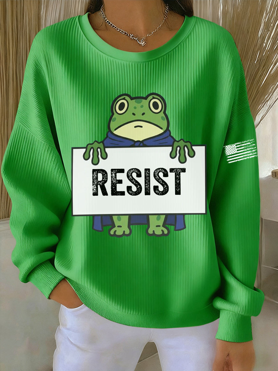 Frog Resist Sweatshirt NoKings Sweatshirt Portland Frog Merch Gifts For Mother - Lilybirchmarket