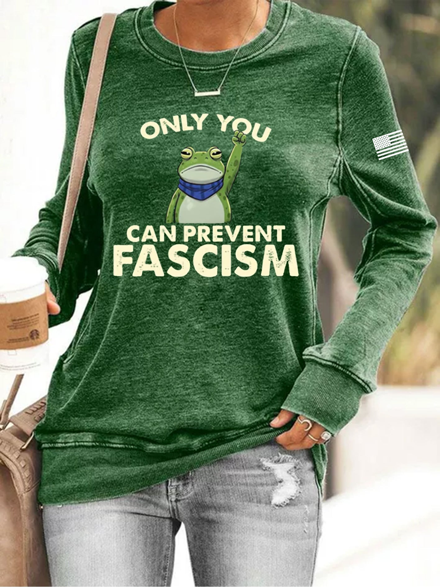 Frog Resist Sweatshirt Only You Can Prevent Fascism Sweatshirt No Kings In America Merch - Lilybirchmarket