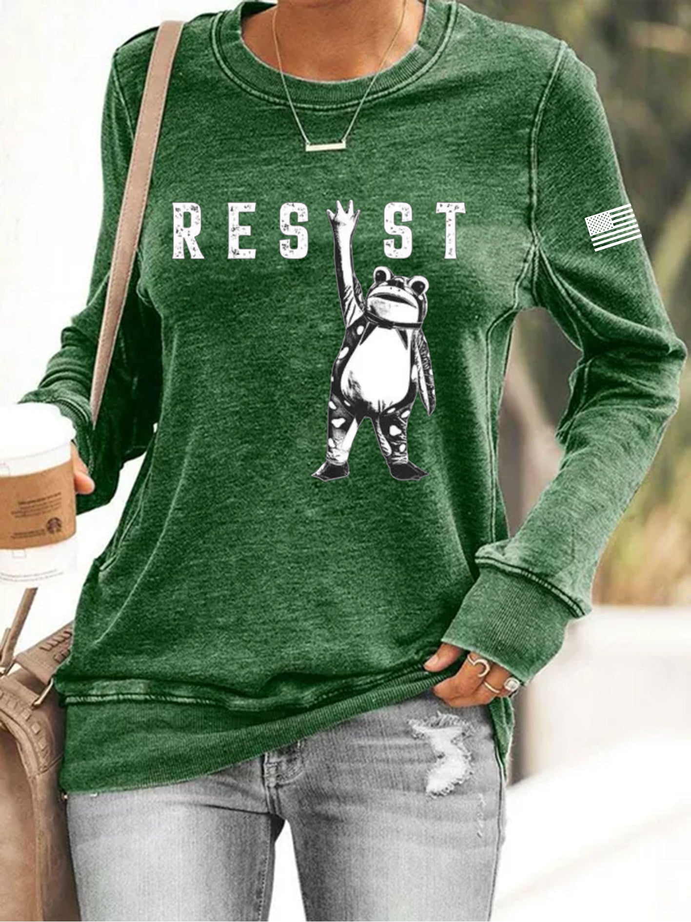 Frog Resist Sweatshirt Portland Frog Protest Sweatshirt No Kings In America Merch Women's - Lilybirchmarket