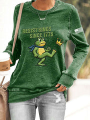 Frog Resist Sweatshirt Resist Kings Since 1776 Portland Frog Sweatshirt No Kings In America - Lilybirchmarket