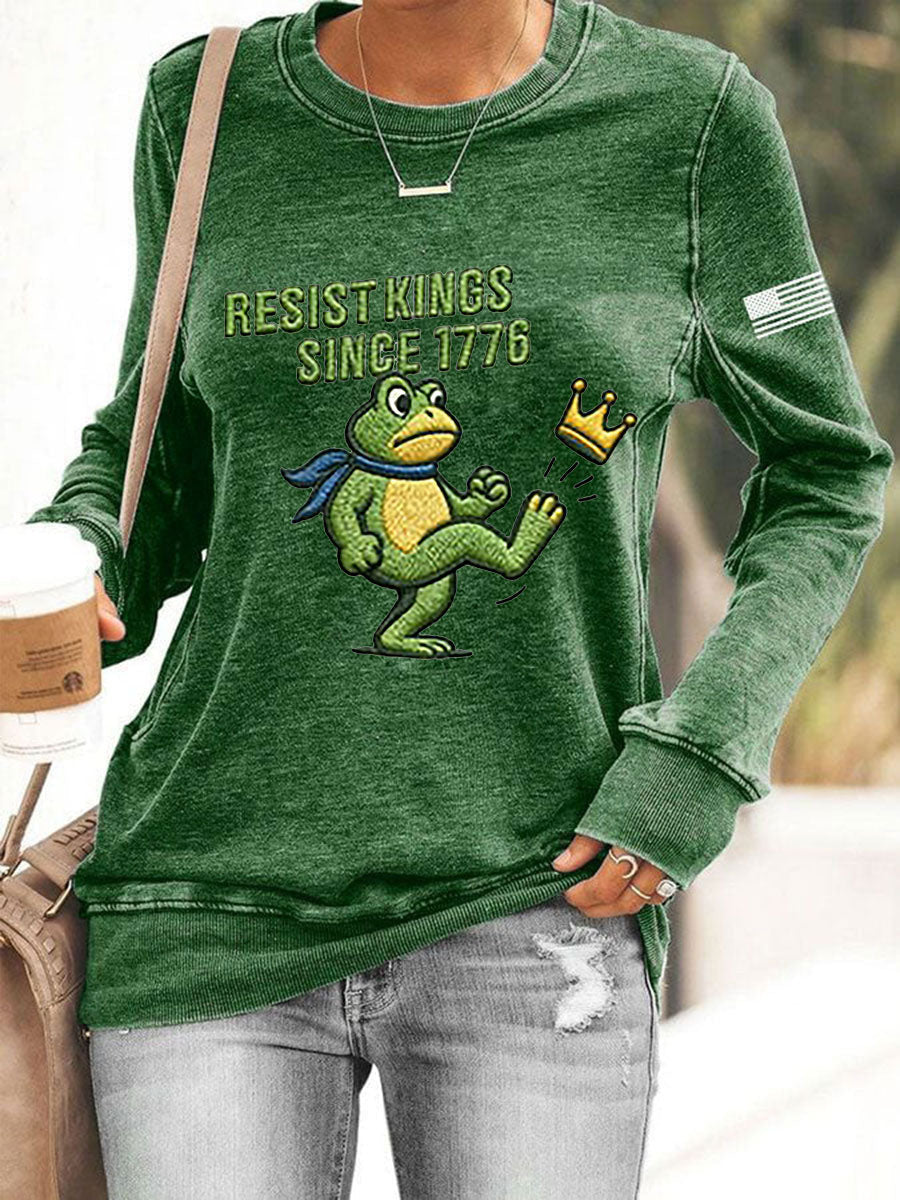 Frog Resist Sweatshirt Resist Kings Since 1776 Portland Frog Sweatshirt No Kings In America - Lilybirchmarket