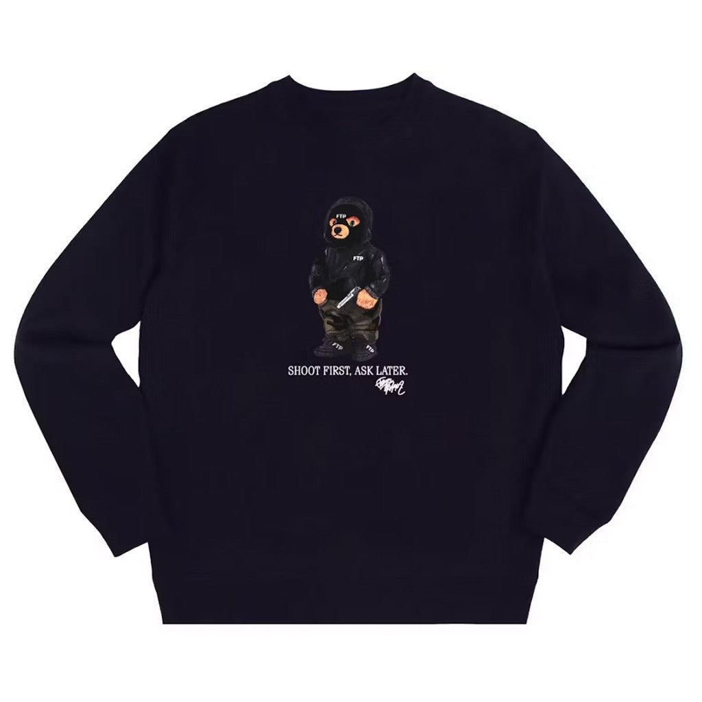 FTP Merch FTP Hooded Bear Navy Sweatshirt Gifts For Boyfriend - Lilybirchmarket