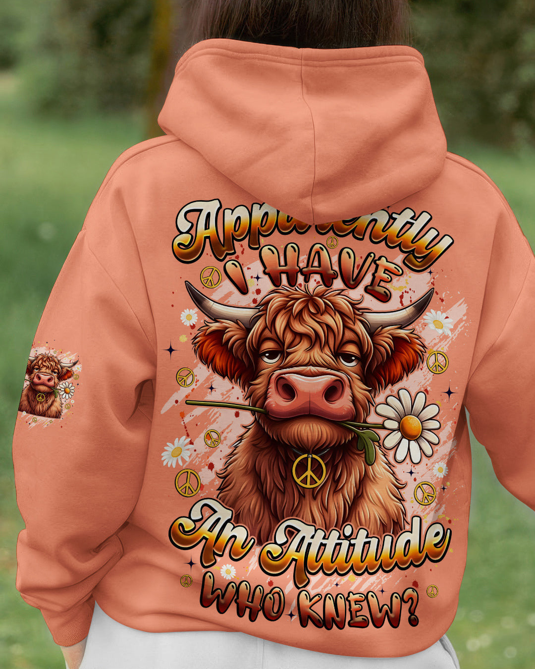 Fun Cow Apparently I Have An Attitude Hoodie Cute Farm Animal Pullover Gift For Cow Lovers - Lilybirchmarket
