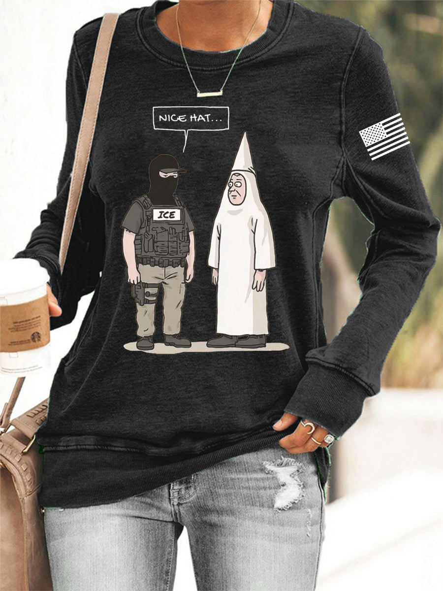 Funny Abolish ICE Nice Hat Sweatshirt Anti ICE Sweatshirt Gifts for Democracy Lovers - Lilybirchmarket