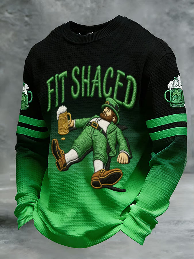  Funny Irish Drinking St. Patrick's Day Drunken Leprechaun Fit Shaced Long Sleeve T Shirt - TradiViet