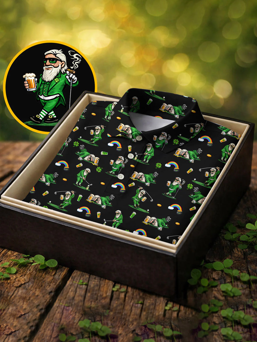  Funny St Patrick's Day Leprechaun Polo Shirt St Patrick's Day Shirt Gifts For Irish Dad - TradiViet