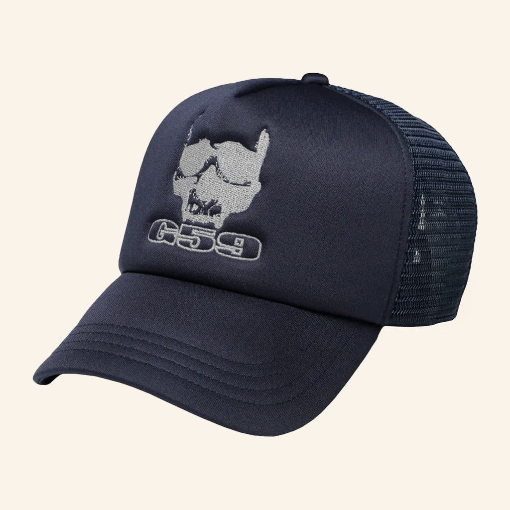 G59 Merch Embroidered Trucker Hat Navy Gifts For Dad - Lilybirchmarket