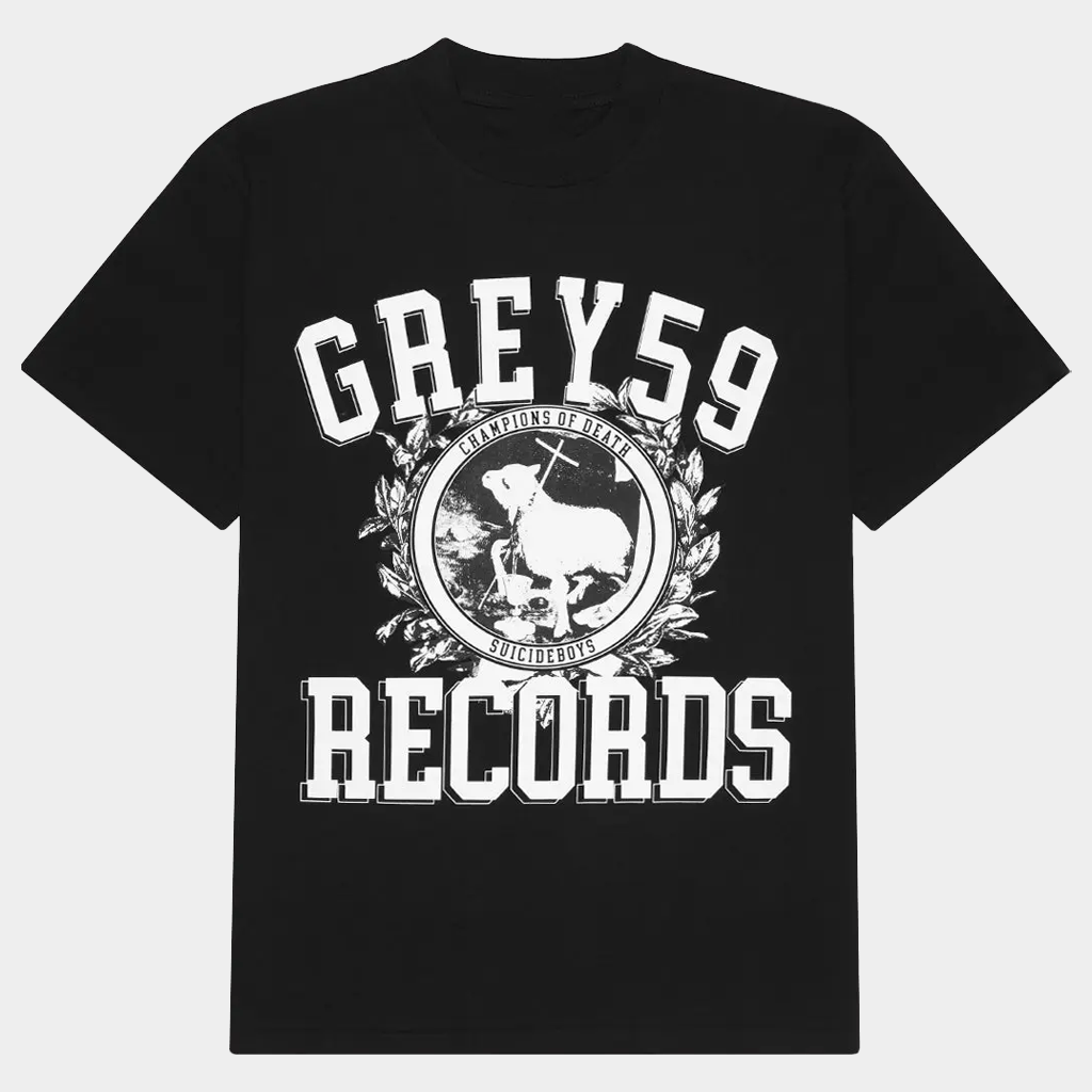 G59 Merch G59 Champion Of Death T-Shirt Black Grey59 Records Shirt Gifts For Dudes - Lily Birch Market