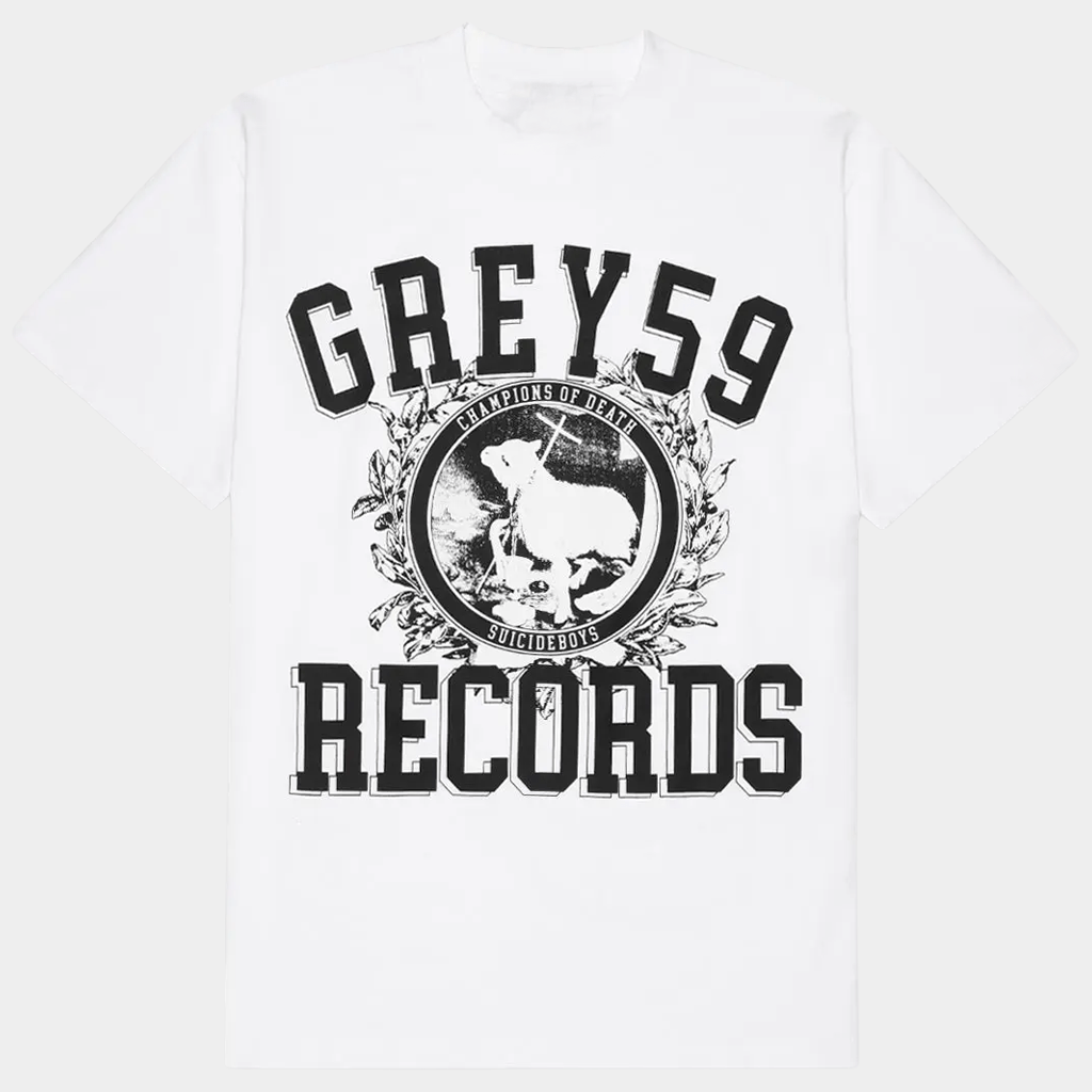 G59 Merch G59 Champion Of Death T-Shirt Grey59 Records Shirt Gifts For Him - Lily Birch Market