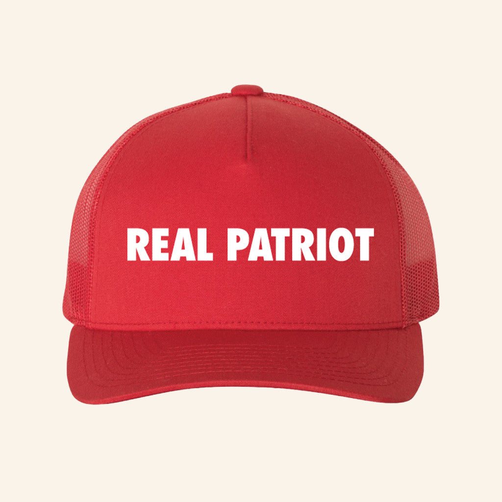 Gavin Newsom Merch Real Patriot Hat Red Trucker Cap Birthday Gift For Friends - Lilybirchmarket