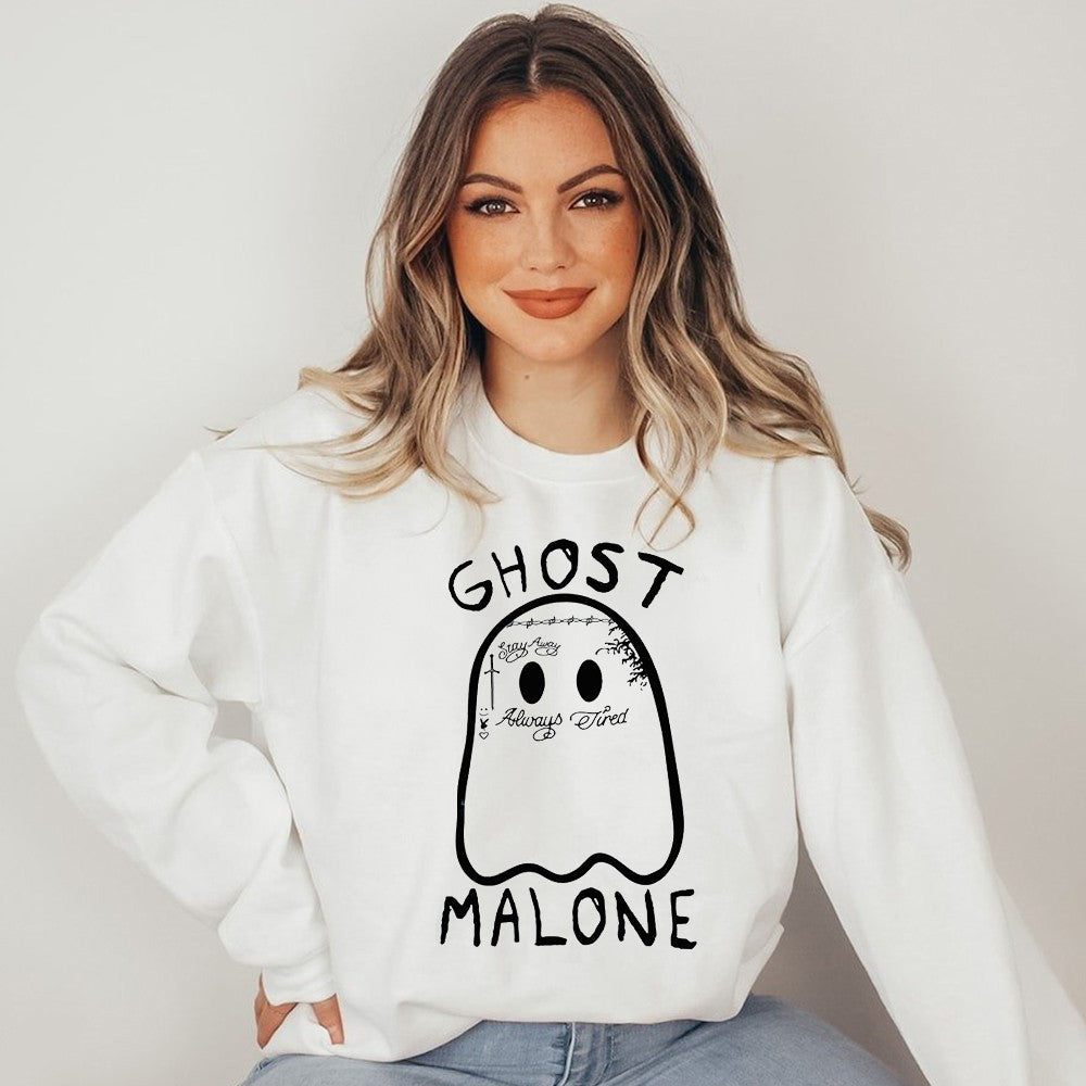 Ghost Malone Sweatshirt Boo Sweatshirts Halloween Gifts For Him Her - Lilybirchmarket