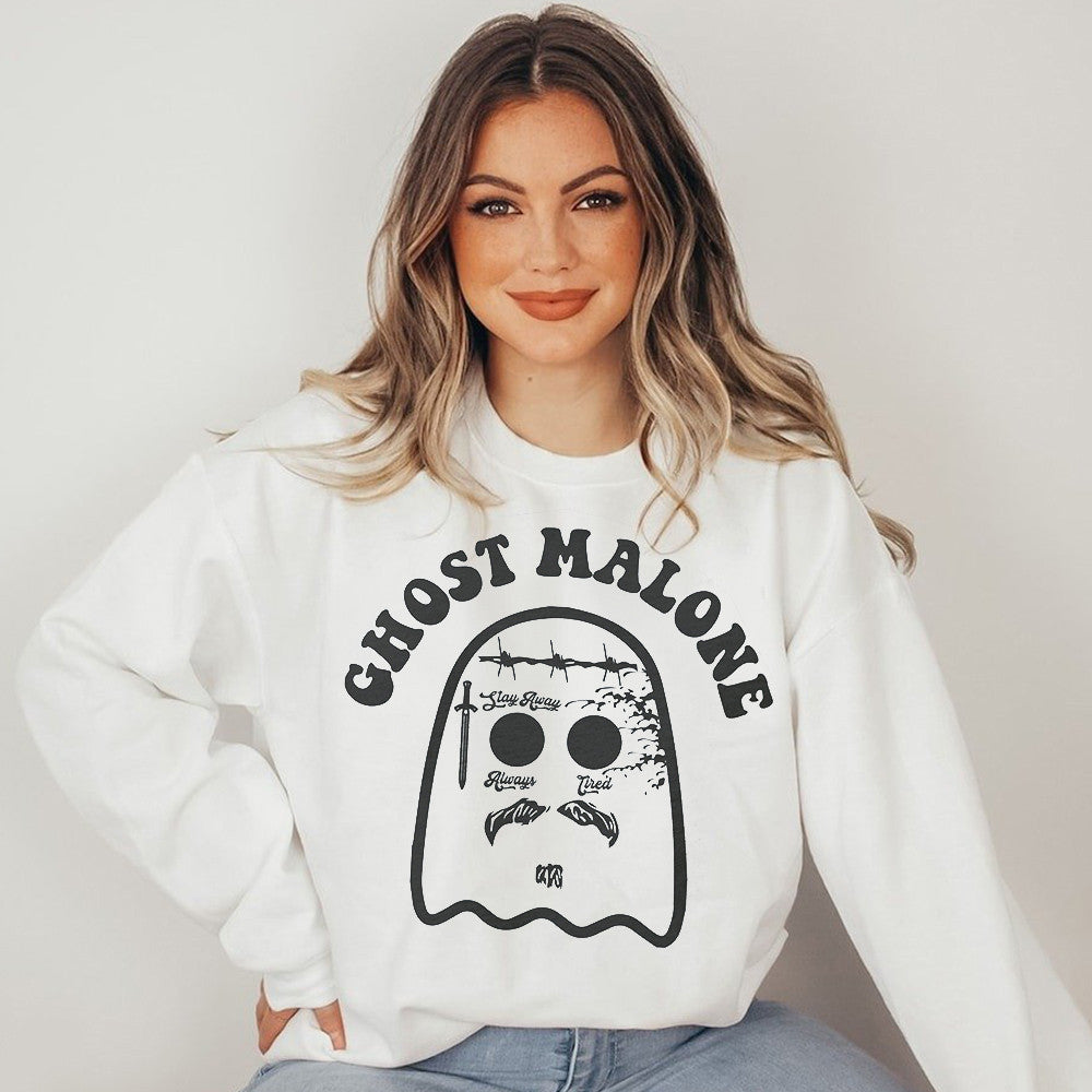 Ghost Malone Sweatshirt Funny Halloween Sweatshirt Gifts For Girlfriend - Lilybirchmarket