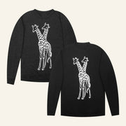 Giraffage Merch Two Headed Giraffe Black Sweatshirt Xmas Presents For Him - Lilybirchmarket