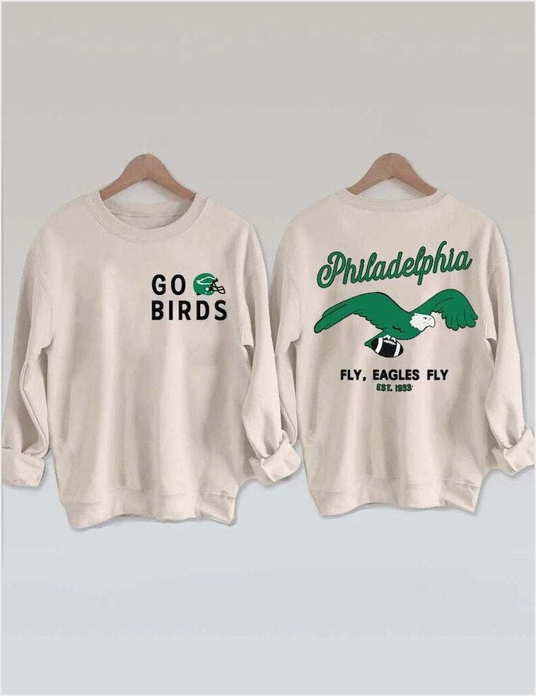 Go Birds Philadelphia Eagles Sweatshirt, Vintage Philadelphia Eagles Football Sweatshirt Gifts For Her - Lilybirchmarket