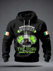 God Invented Whiskey To Keep The Irish From Ruling The World Hoodie St Patrick's Men's Apparel - Lilybirchmarket